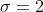 \sigma=2