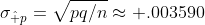 \sigma_{\hat p}=\sqrt{pq/n}\approx .003590