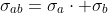 \sigma_{ab}=\sigma_{a}\cdot \sigma_{b}
