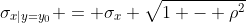 \sigma_{x|y=y_0} = \sigma_x \sqrt{1 - \rho^2}