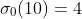 \sigma_0(10)=4