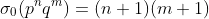 \sigma_0(p^nq^m)=(n+1)(m+1)