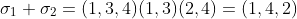 \sigma_1 \sigma_2=(1,3,4)(1,3)(2,4)=(1,4,2)