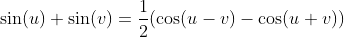 \sin(u) \sin(v)=\frac{1}{2}(\cos(u-v)-\cos(u+v))