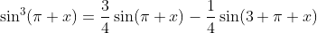 \sin^3(\pi x)=\frac{3}{4}\sin(\pi x)-\frac{1}{4}\sin(3 \pi x)
