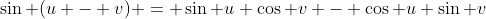 \sin (u - v) = \sin u \cos v - \cos u \sin v