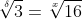 \sqrt[\delta]{3}=\sqrt[x]{16}