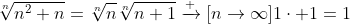 \sqrt[n]{n^2+n}=\sqrt[n]{n}\sqrt[n]{n+1}\xrightarrow [n\to\infty]{}1\cdot 1=1