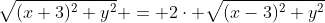 \sqrt{(x+3)^{2}+y^{2}} = 2\cdot \sqrt{(x-3)^{2}+y^{2}}