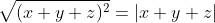 \sqrt{(x+y+z)^2}=|x+y+z|