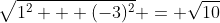 \sqrt{1^2 + (-3)^2} = \sqrt{10}