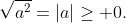 \sqrt{a^2}=|a|\ge 0.