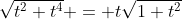 \sqrt{t^2+t^4} = t\sqrt{1+t^2}