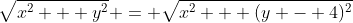 \sqrt{x^2 + y^2} = \sqrt{x^2 + (y - 4)^2}