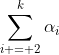 \sum\limits_{i = 2}^k\alpha_i