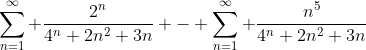 \sum\limits_{n=1}^{\infty} \frac{2^n}{4^n+2n^2+3n} - \sum\limits_{n=1}^{\infty} \frac{n^5}{4^n+2n^2+3n}
