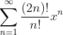 \sum^{\infty}_{n=1}\frac{(2n)!}{n!}x^n