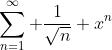 \sum^{\infty}_{n=1} \frac{1}{\sqrt{n}} x^n