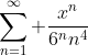 \sum^{\infty}_{n=1} \frac{x^n}{6^nn^4}