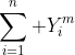 \sum^n_{i=1} Y^m_{i}