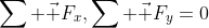 \sum \vec F_x,\sum \vec F_y=0
