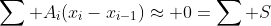 \sum A_{i}(x_{i}-x_{i-1})\approx 0=\sum S