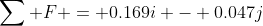 \sum F = 0.169i - 0.047j