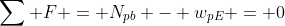 \sum F = N_{pb} - w_{pE} = 0