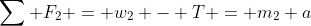 \sum F_2 = w_2 - T = m_2 a
