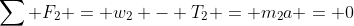 \sum F_2 = w_2 - T_2 = m_2a = 0