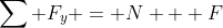 \sum F_y = N + F~sin(30) - mg = 0