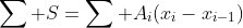 \sum S=\sum A_{i}(x_{i}-x_{i-1})