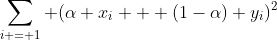 \sum_{i = 1} (\alpha x_i + (1-\alpha) y_i)^2