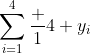 \sum_{i=1}^{4}\frac {1}{4} y_i