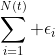 \sum_{i=1}^{N(t)} \epsilon_i