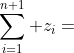 \sum_{i=1}^{n+1} z_i=