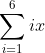\sum_{i=1}^6ix