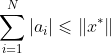 \sum_{i=1}^N|a_i|\leqslant\|x^*\|