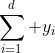\sum_{i=1}^d y_i
