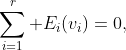 \sum_{i=1}^r E_i(v_i)=0,