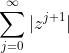 \sum_{j=0}^{\infty}|z^{j+1}|