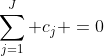 \sum_{j=1}^J c_j =0