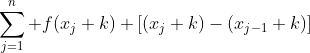 \sum_{j=1}^n f(x_j+k) [(x_j+k)-(x_{j-1}+k)]