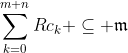 \sum_{k=0}^{m+n}Rc_k \subseteq \mathfrak{m}