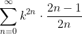 \sum_{n=0}^{\infty}k^{2n}\cdot\frac{2n-1}{2n}