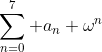 \sum_{n=0}^7 a_n \omega^n