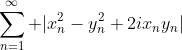\sum_{n=1}^\infty |x_n^2-y_n^2+2ix_ny_n|