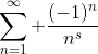 \sum_{n=1}^{\infty} \frac{(-1)^n}{n^s}