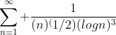 \sum_{n=1}^{\infty} \frac{1}{(n)^(1/2)(logn)^3}