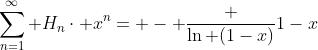 \sum_{n=1}^{\infty} H_{n}\cdot x^{n}= - \frac {\ln (1-x)}{1-x}